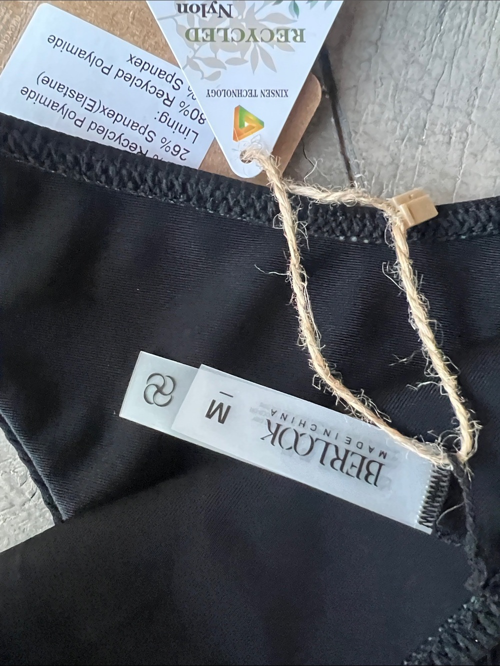 Black Ribbed Bikini Bottom - Women Swim medium B35 - Picture 6 of 6